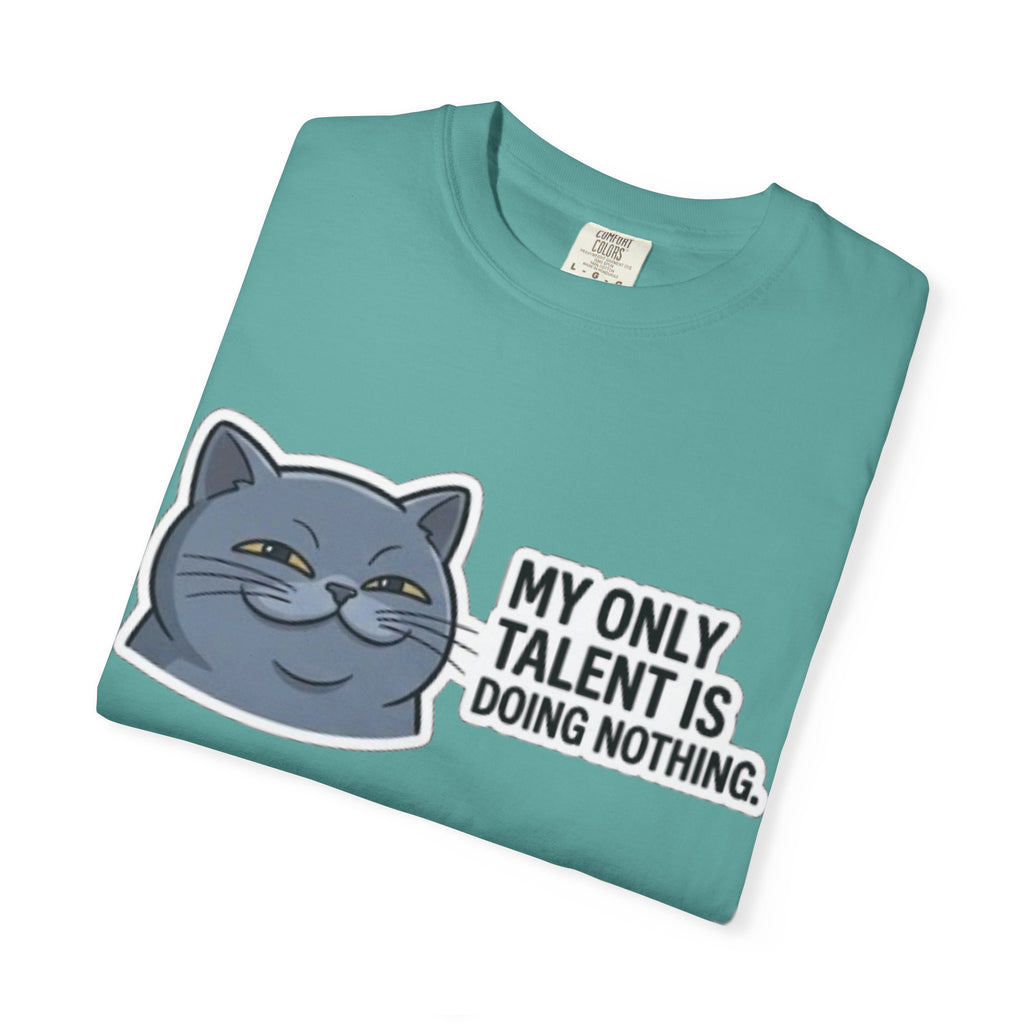Smirking Cat Illustration My Only Talent Is Doing Nothing T-shirt