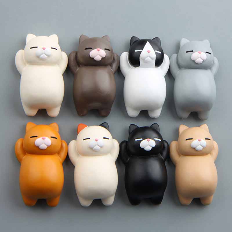 Cute Cat Resin Fridge Magnet | Cartoon Animal Home Decoration