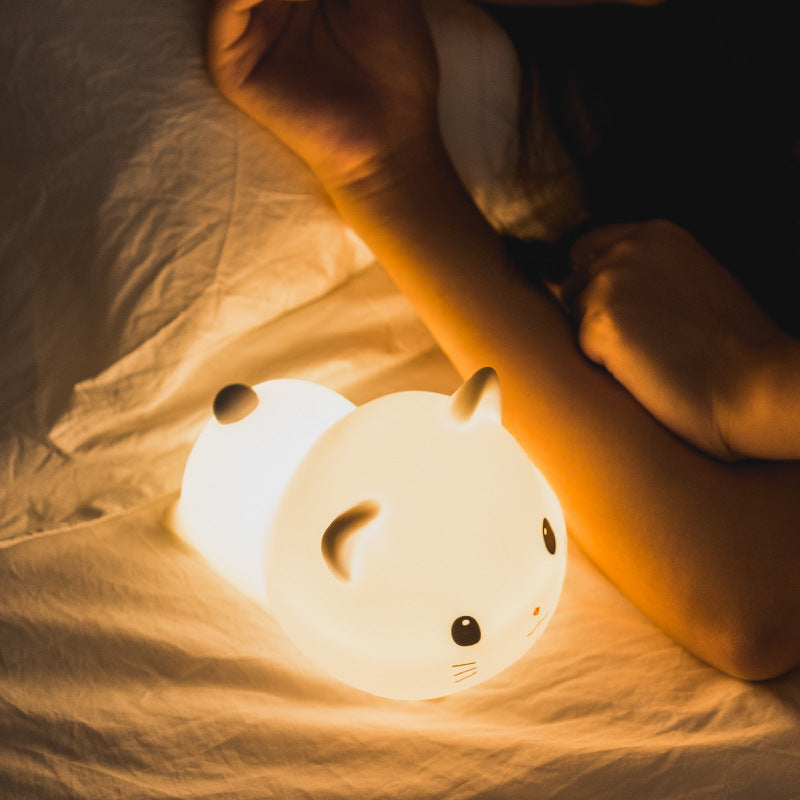 Rechargeable Silicone Cat Night Light | Dimmable Touch Control USB Lamp