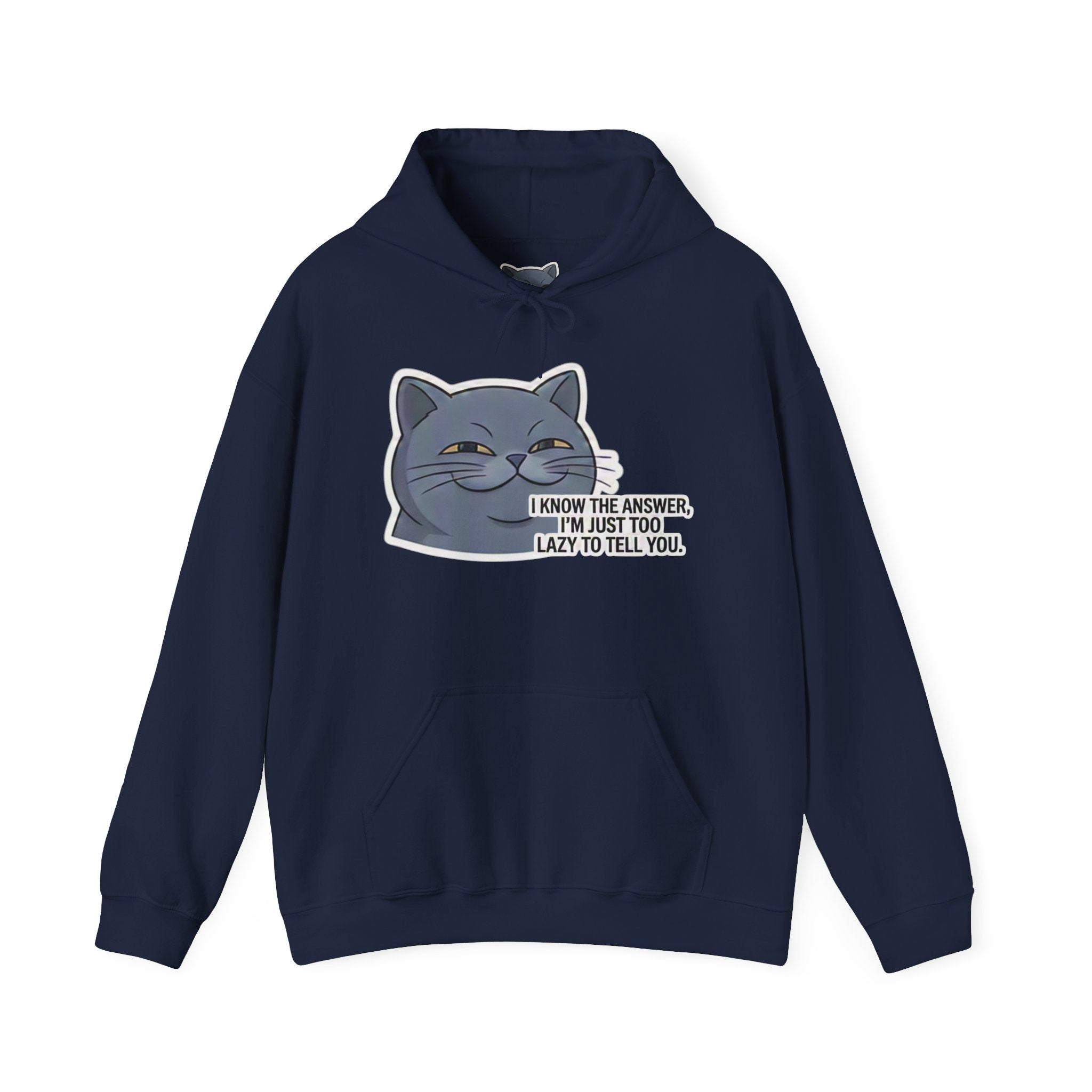 Smirking Cat I Know The Answer Hoodie | Funny Cat Quote Sweatshirt