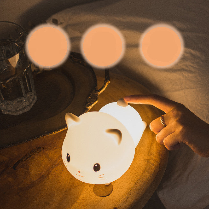 Rechargeable Silicone Cat Night Light | Dimmable Touch Control USB Lamp