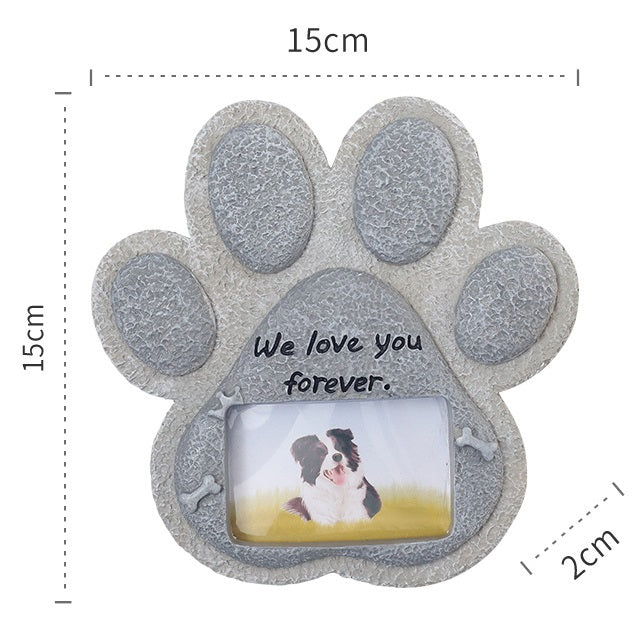 Pet Memory Photo Frame | Resin Paw & Heart Keepsake Decoration for Cats & Dogs