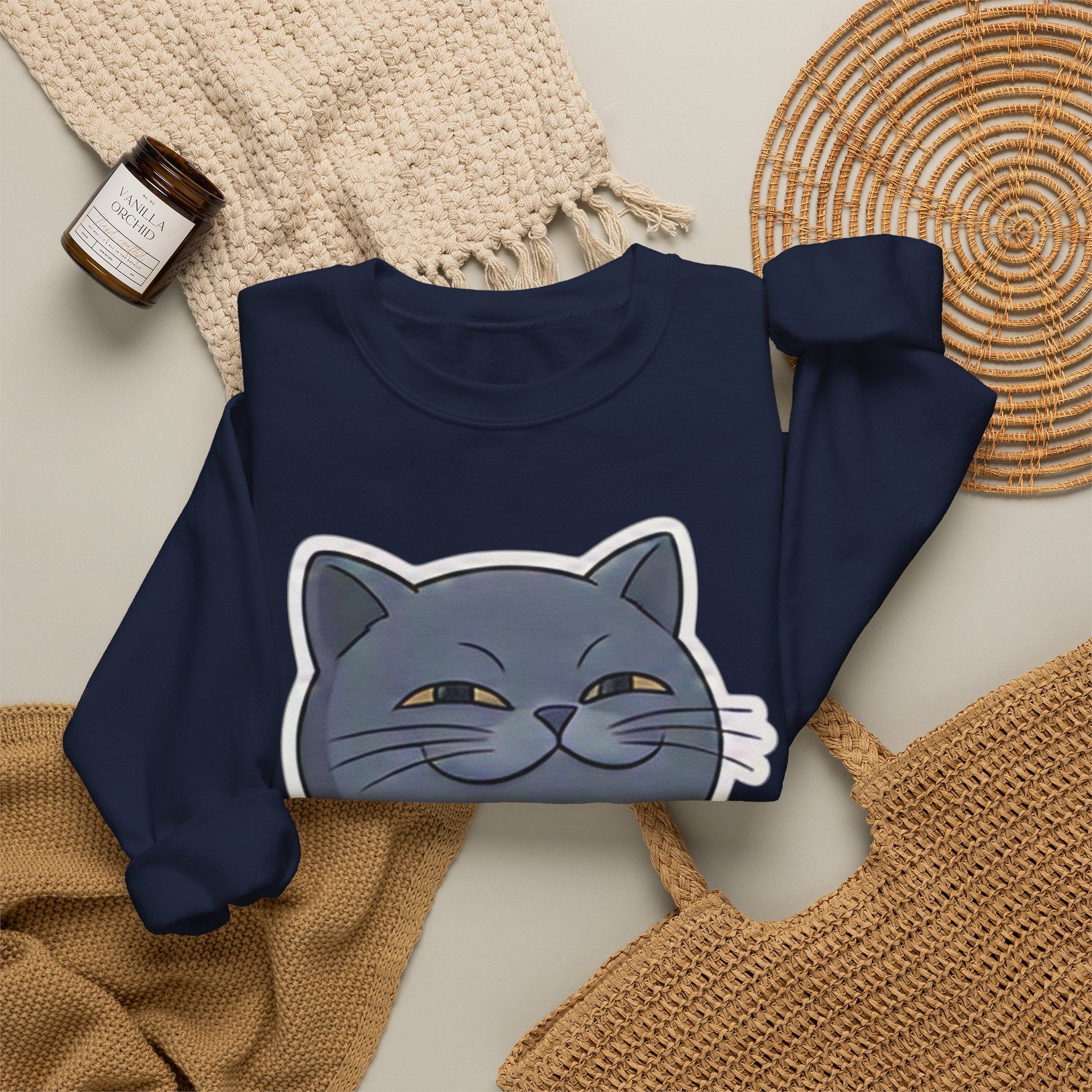Smirking Cat Face I Know The Answer I'm Just Too Lazy To Tell You Sweatshirt