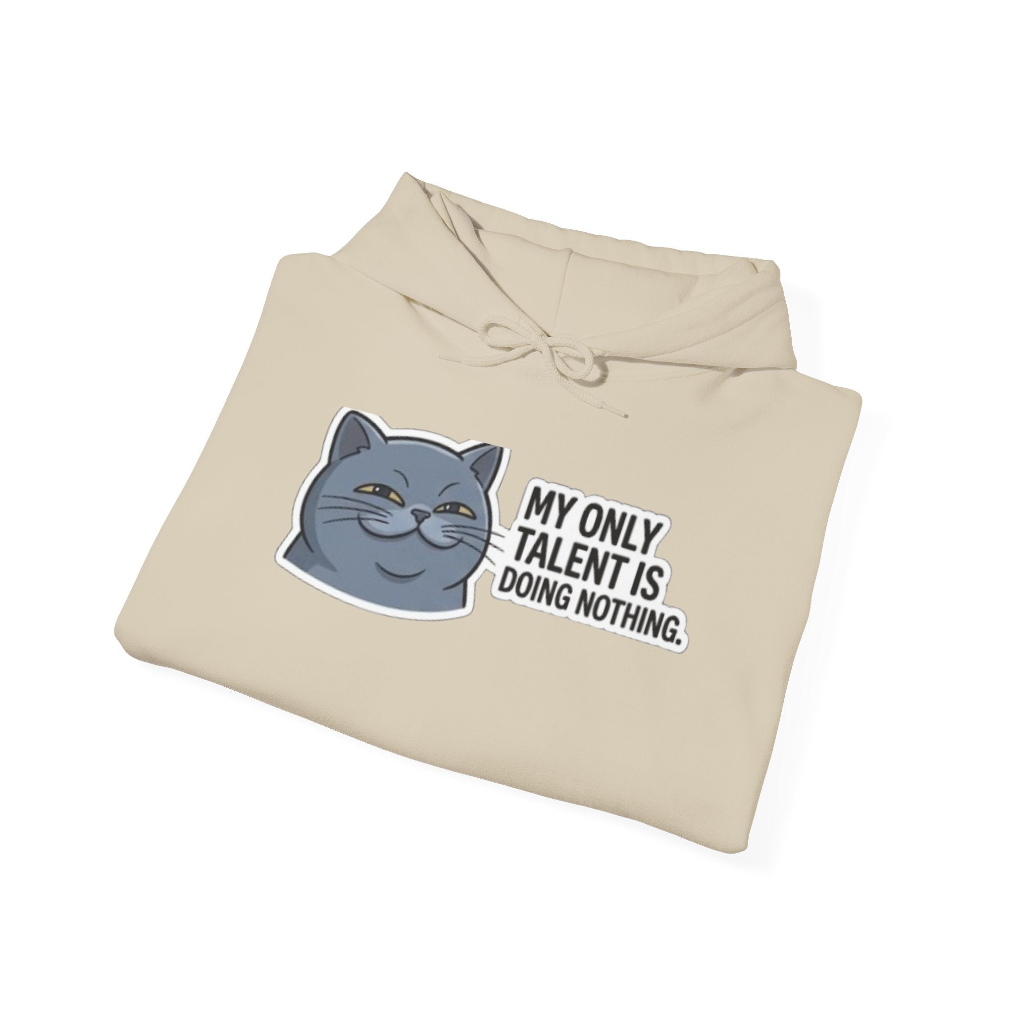 Lazy Cat Face 'My Only Talent Is Doing Nothing' Hoodie | Funny Cat Hoodie