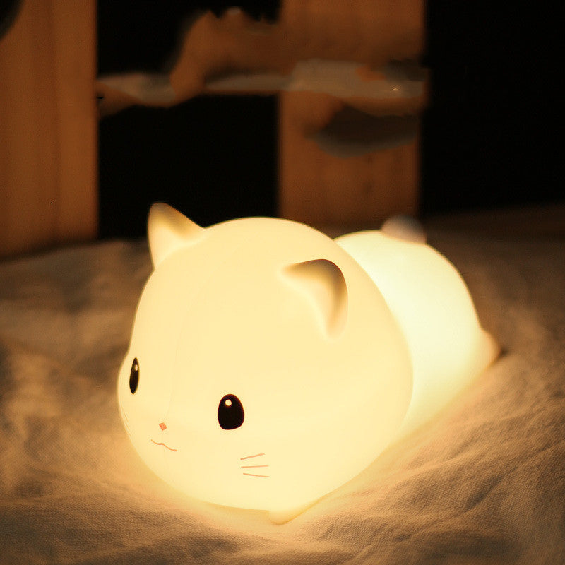 Rechargeable Silicone Cat Night Light | Dimmable Touch Control USB Lamp