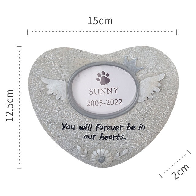 Pet Memory Photo Frame | Resin Paw & Heart Keepsake Decoration for Cats & Dogs