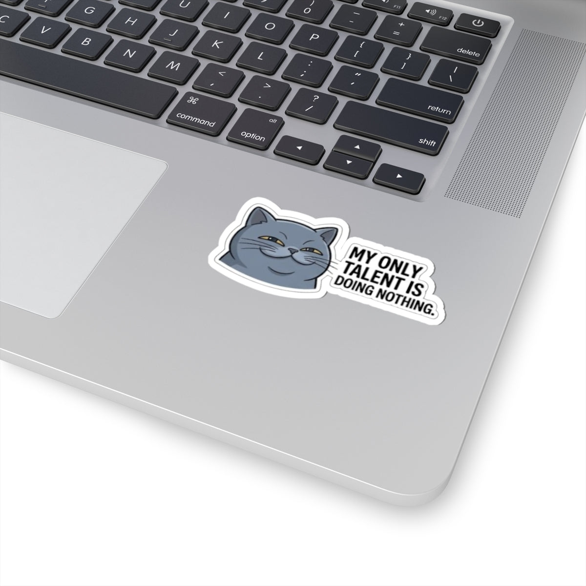 Smirking Cat Saying "My Only Talent Is Doing Nothing" Sticker | Kiss-Cut