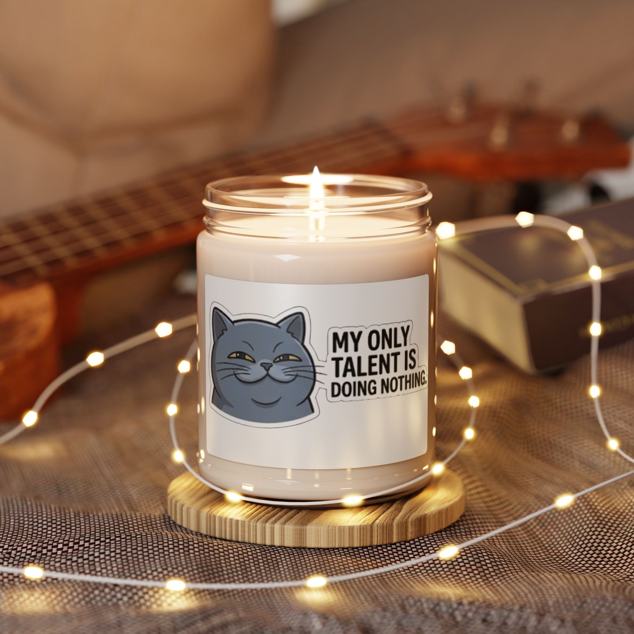 Smirking Cat 'My Only Talent Is Doing Nothing' Candle | 9oz Soy Candle