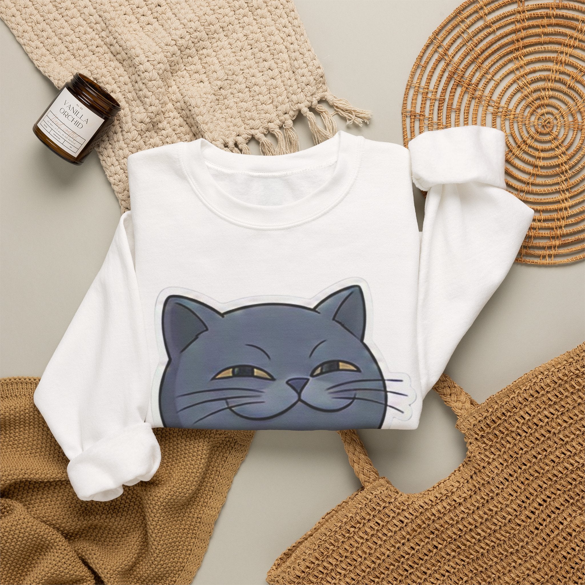 Smirking Cat Face I Know The Answer I'm Just Too Lazy To Tell You Sweatshirt