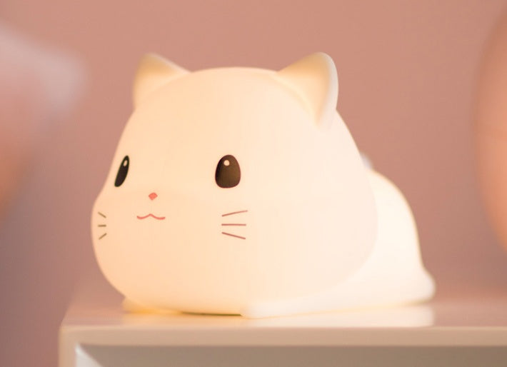 Rechargeable Silicone Cat Night Light | Dimmable Touch Control USB Lamp