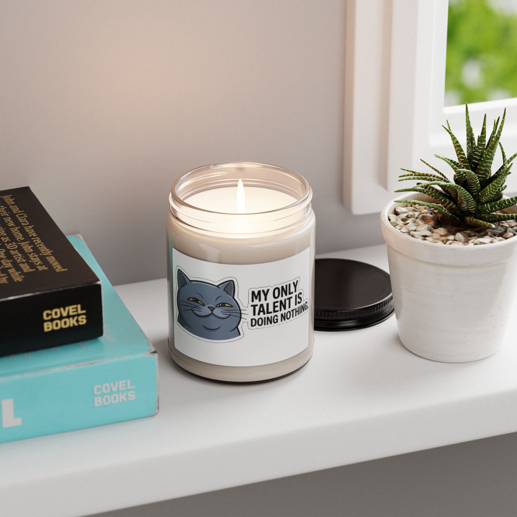 Smirking Cat 'My Only Talent Is Doing Nothing' Candle | 9oz Soy Candle