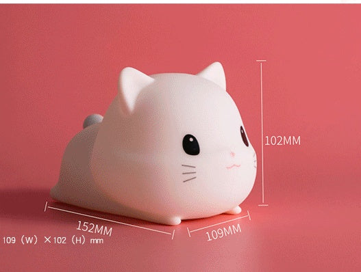 Rechargeable Silicone Cat Night Light | Dimmable Touch Control USB Lamp