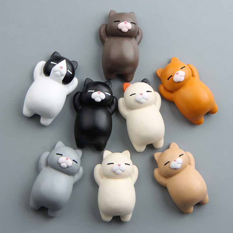 Cute Cat Resin Fridge Magnet | Cartoon Animal Home Decoration