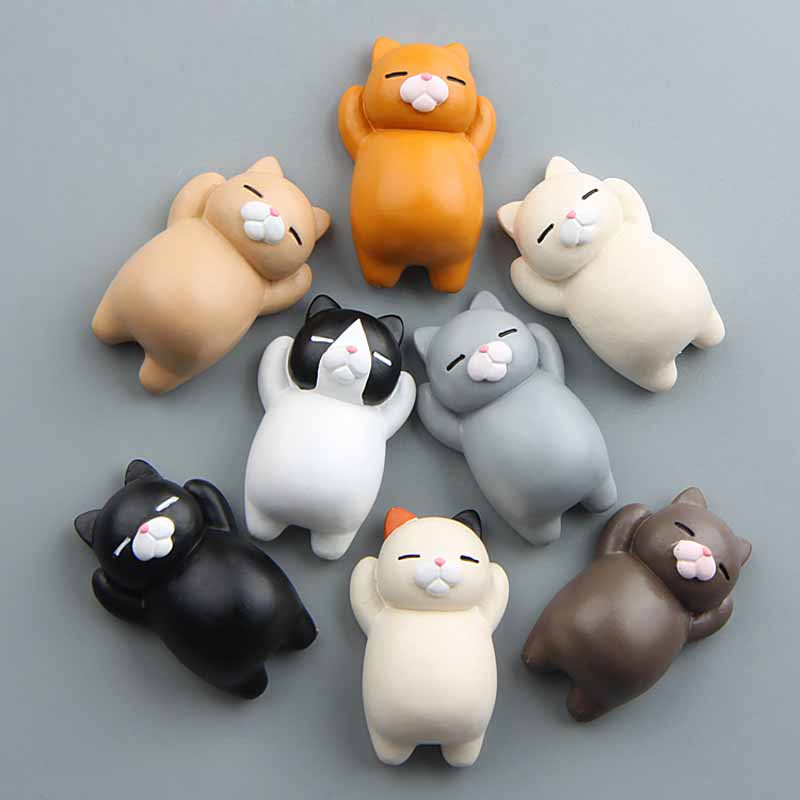 Cute Cat Resin Fridge Magnet | Cartoon Animal Home Decoration