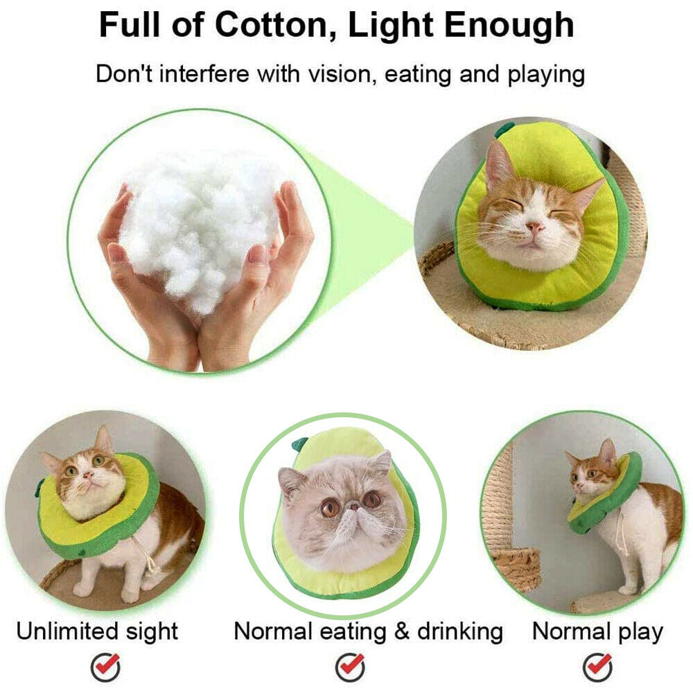 Cute Fruit Recovery Collar for Cats & Dogs | Soft Adjustable E-Collar After Surgery