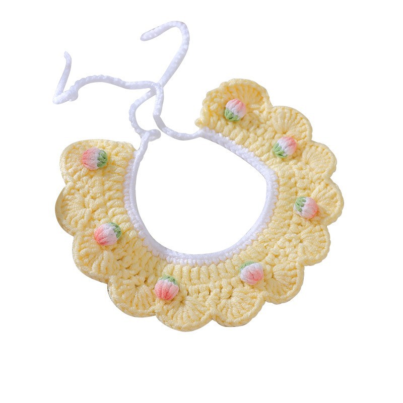 Handmade Embroidered Wool Cat Collar | Cute Cartoon Design for Kittens & Cats