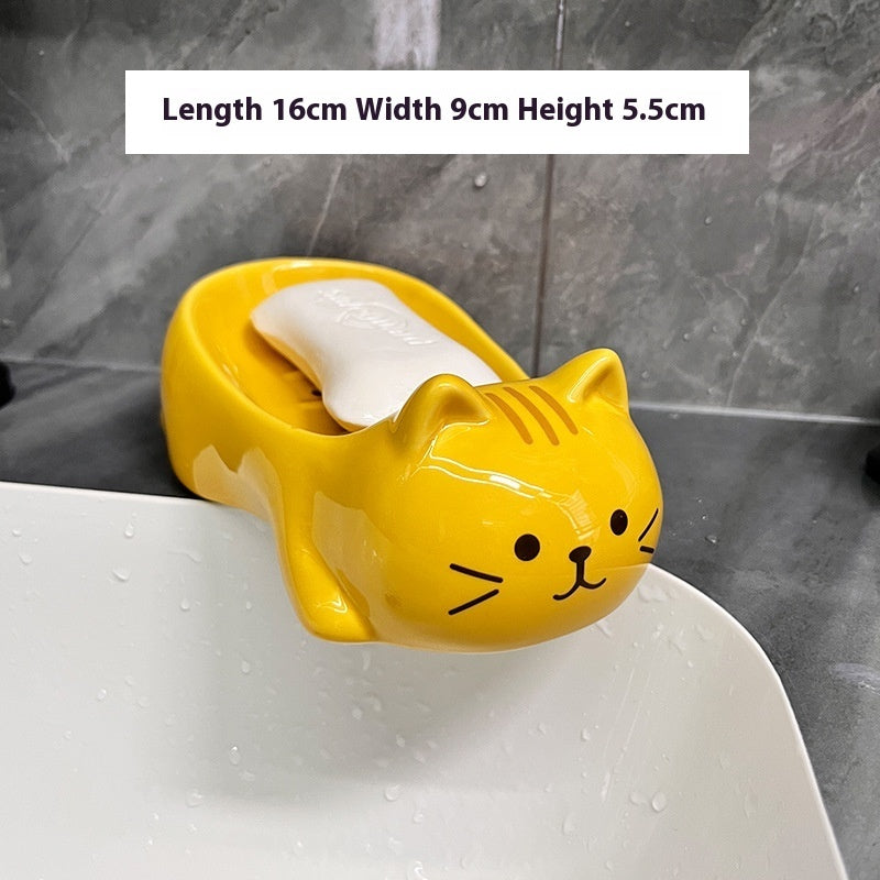 Ceramic Cat Soap Dish | Cute Bathroom Accessory